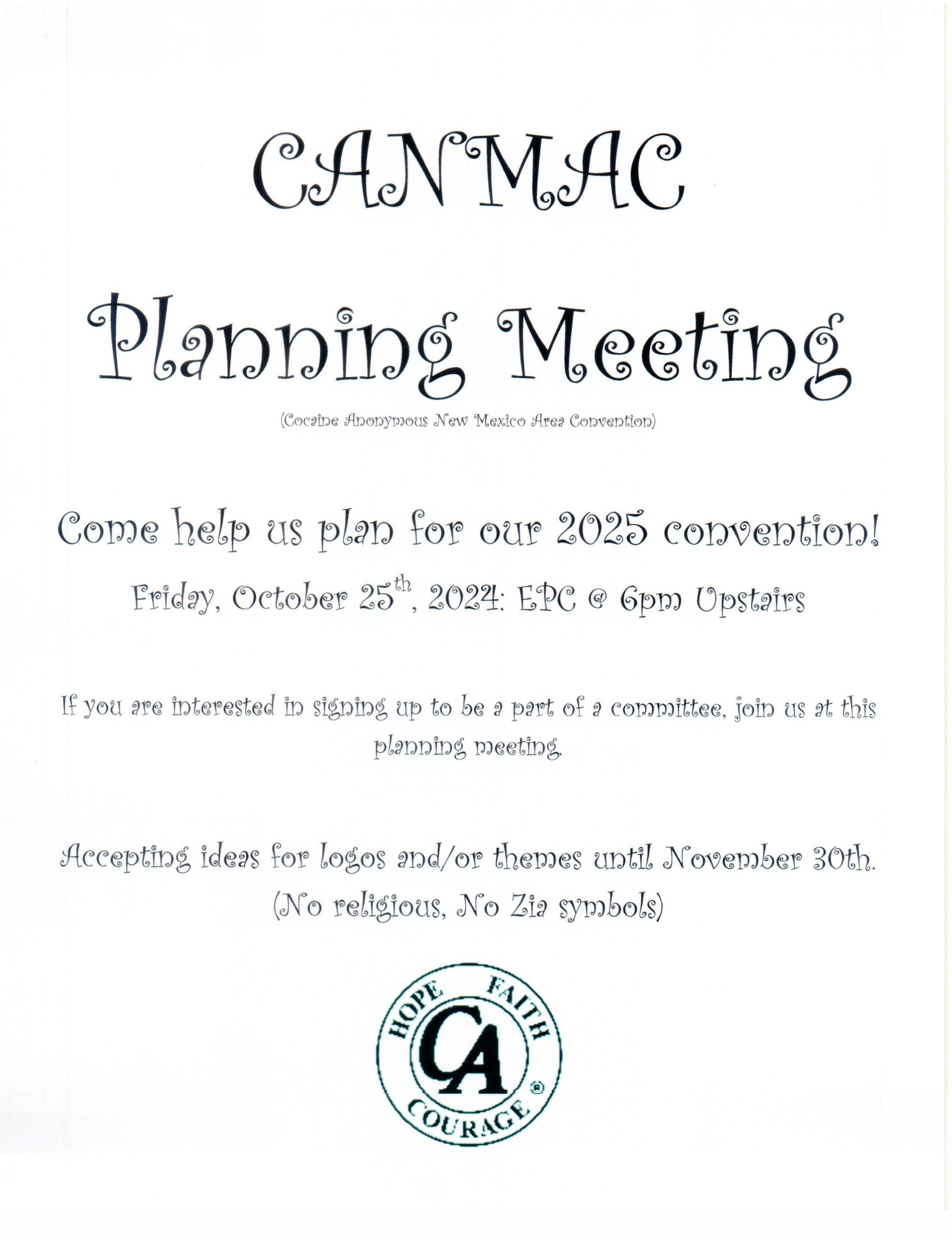 CANMAC Planning Meeting - Nov 2024